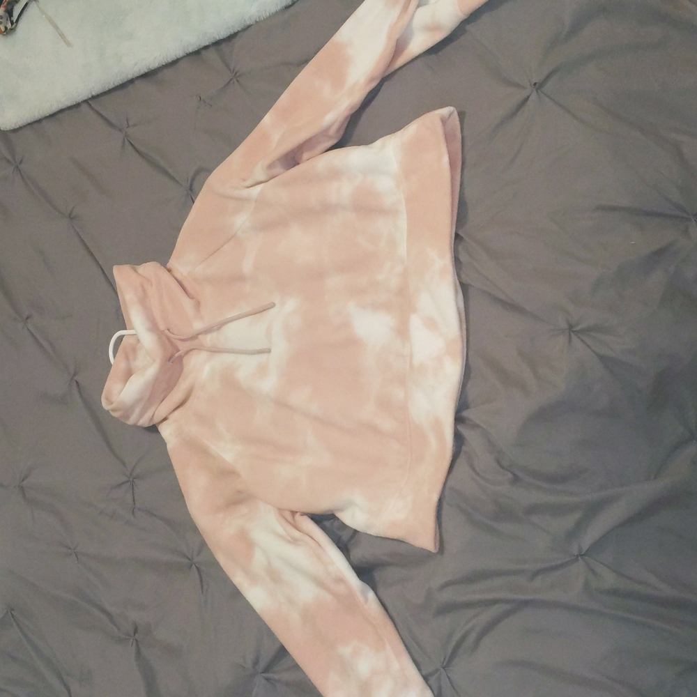 Old navy cowl neck pink and white tie dye pullover